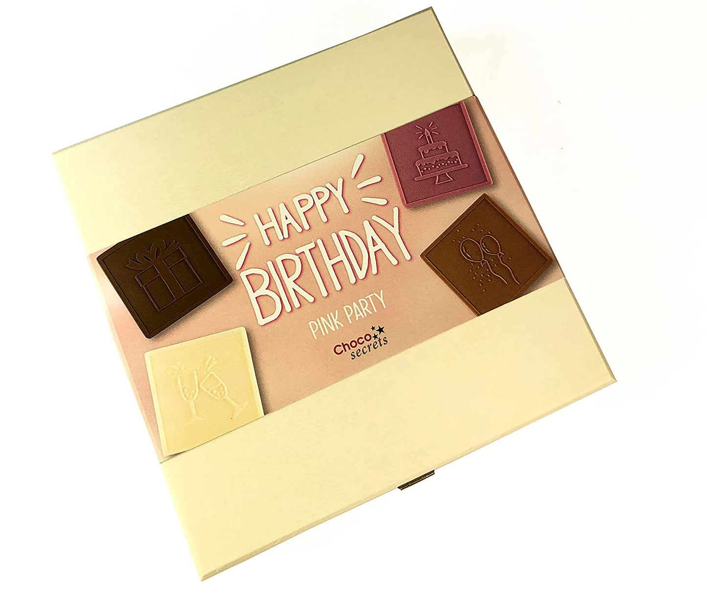Schokoladen-Geburtstagsbox "Happy Birthday - Pink Party"