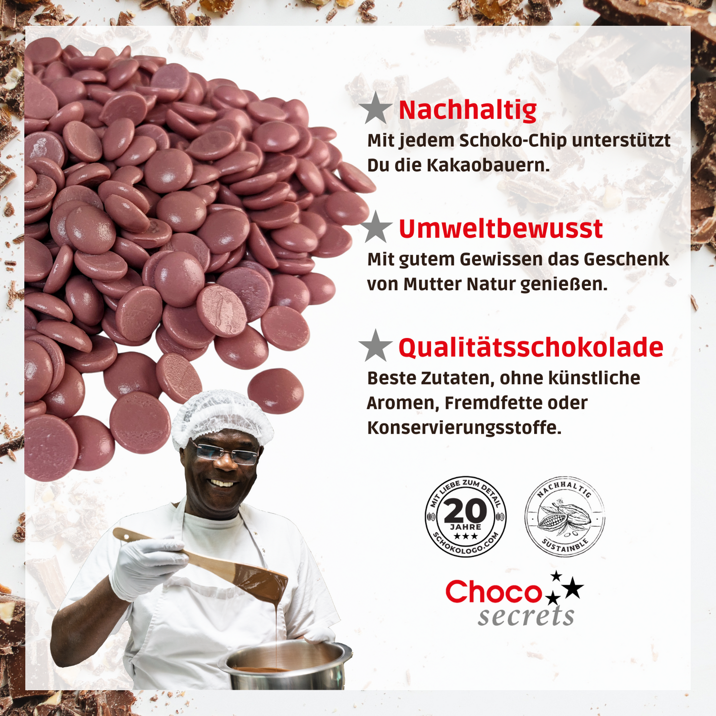 Callebaut Ruby RB2 - 32.8% feinste belgische Schokoladenkuvertüre, 1 kg, im wiederverschließbaren Beutel