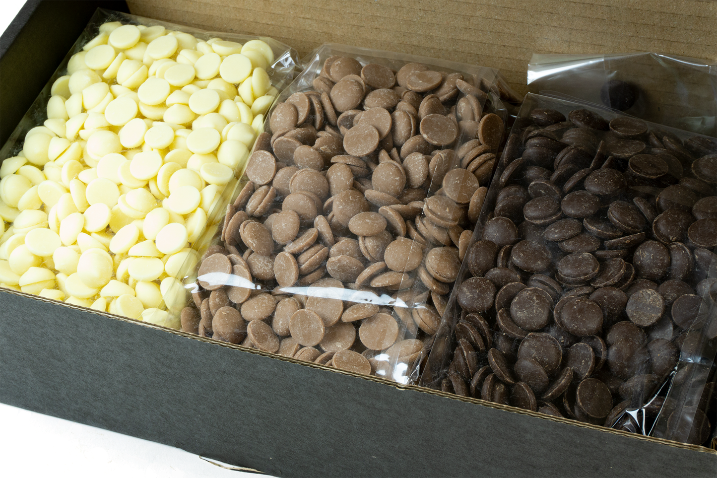 Choco-Drops, 3 x 600g (Vollmilch, Zartbitter, Weiß)