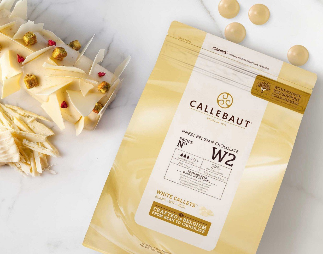 Callebaut W2 Weiße Schokoladenkuvertüre Callets 10 kg
