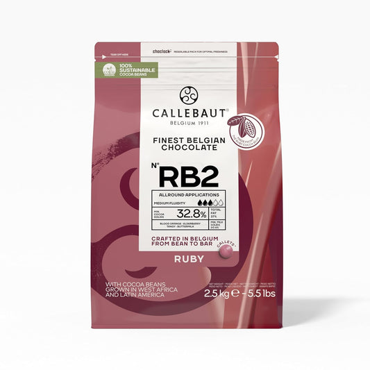 Callebaut Ruby 32,8 % feinste belgische Ruby-Schokoladenkuvertüre 2,5 kg