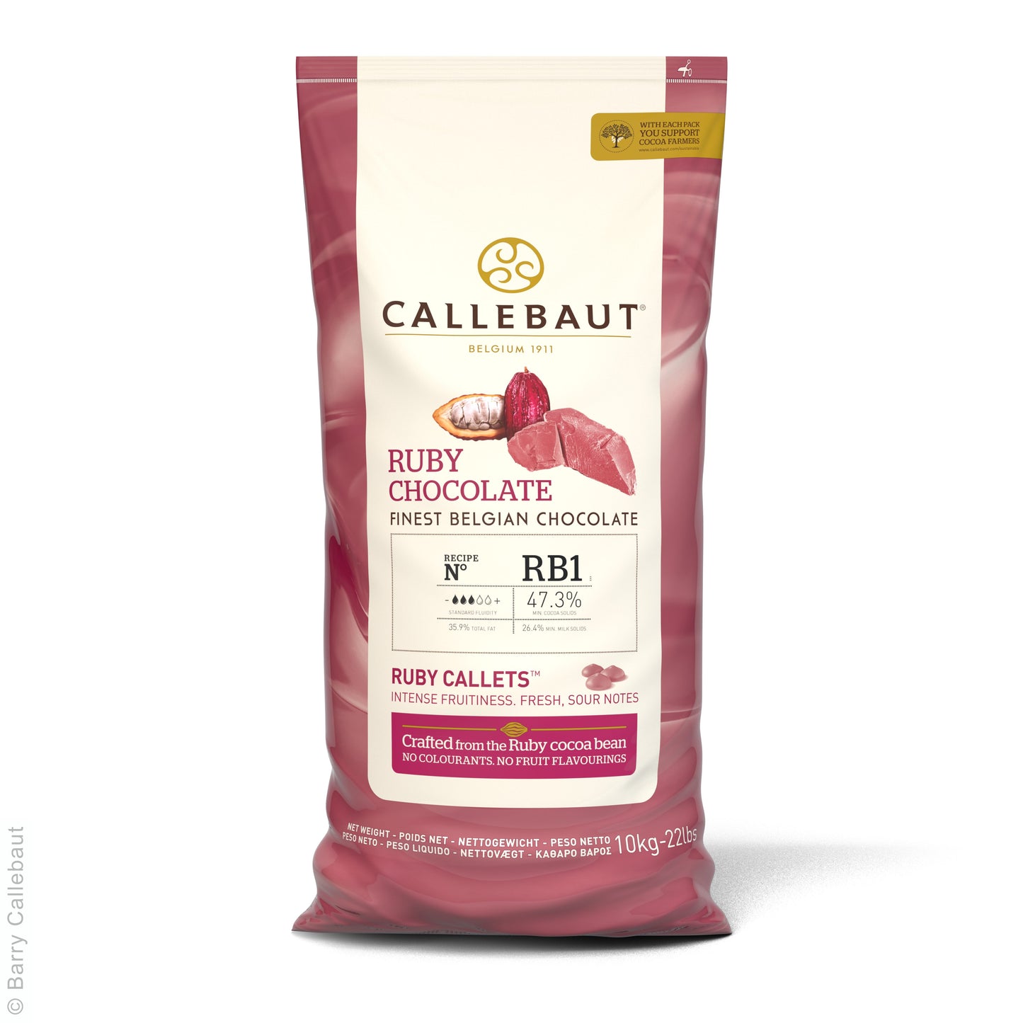Callebaut Ruby 47.3% feinste belgische Ruby-Schokoladenkuvertüre 10 kg