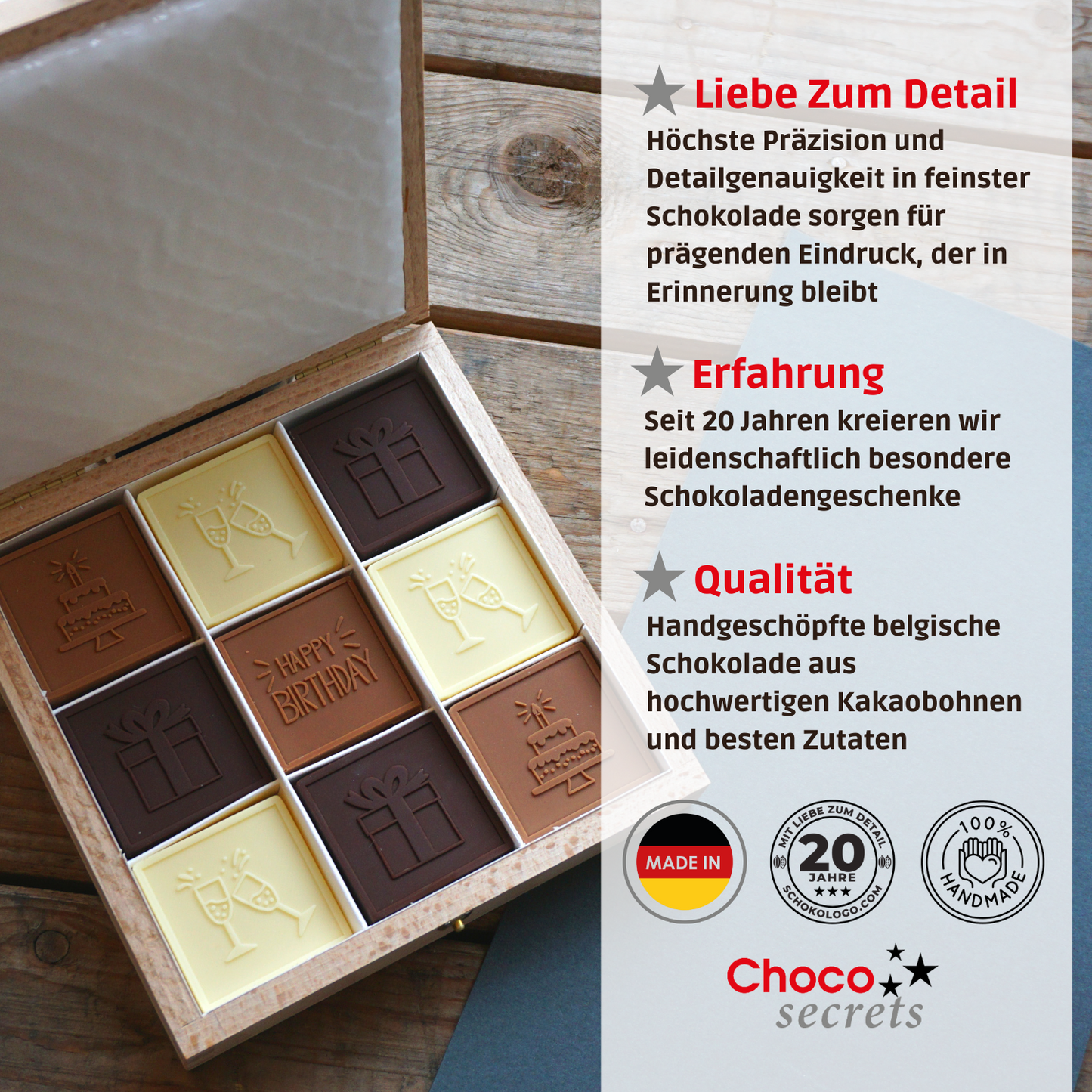 Schokoladen-Geburtstagsbox "Happy Birthday - Süße Überraschung"